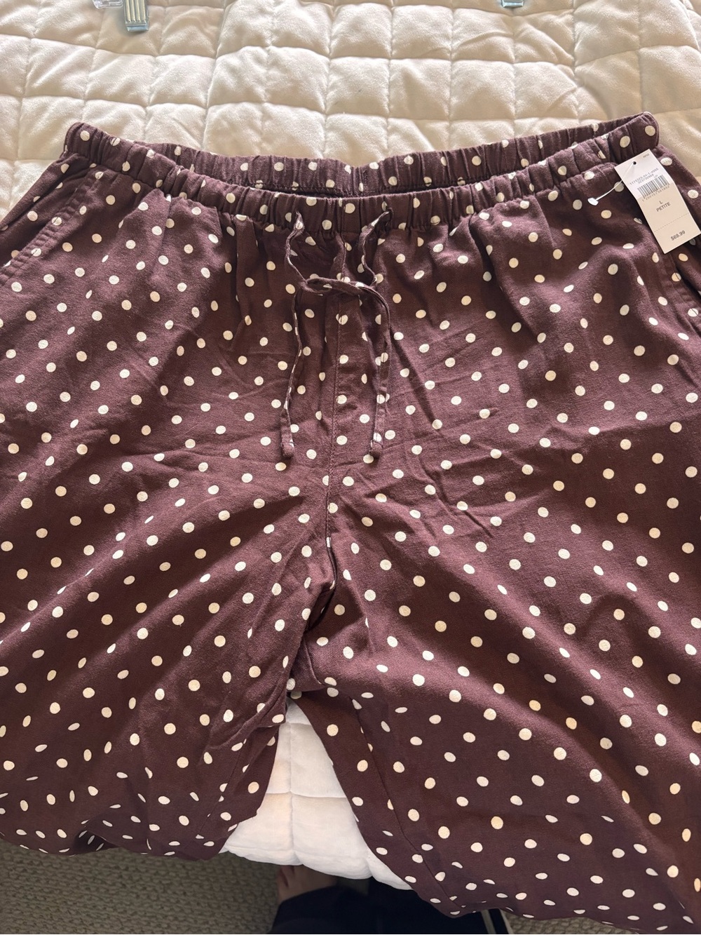 GAP Brown Wide-Leg Polka Dot Pants - Picture 3 of 5